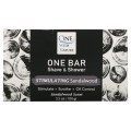 One Bar Shampoo, Shave & Shower Bar Soap Stimulating Sandalwood 3.5 oz(100g) One With Nature