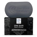 One Bar Shave & Shower Activated Charcoal Bar Soap Fresh Clean Scent 3.5 oz(100g) One With Nature